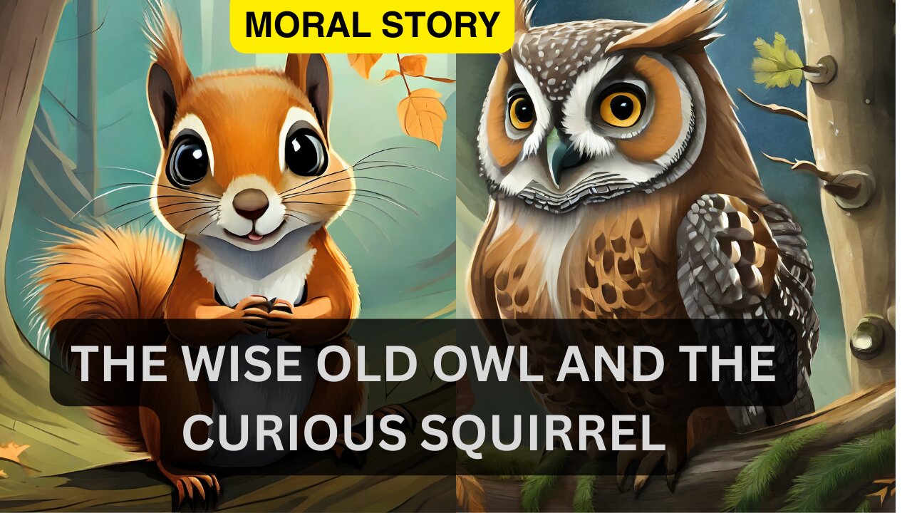 Moral story "The wise old owl and the curious squirrel" in English