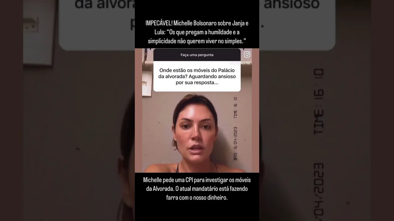 Michelle Bolsonaro pede uma CPI para investigar os móveis da Alvorada