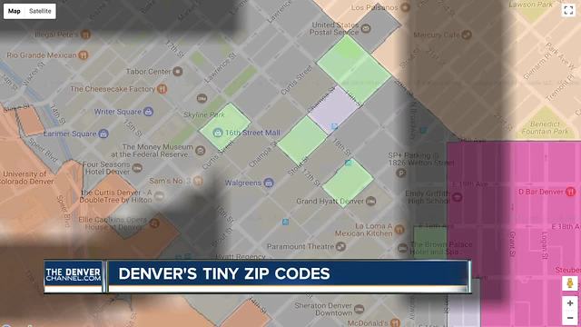 Why does Denver have extra zip codes to cover only single blocks?