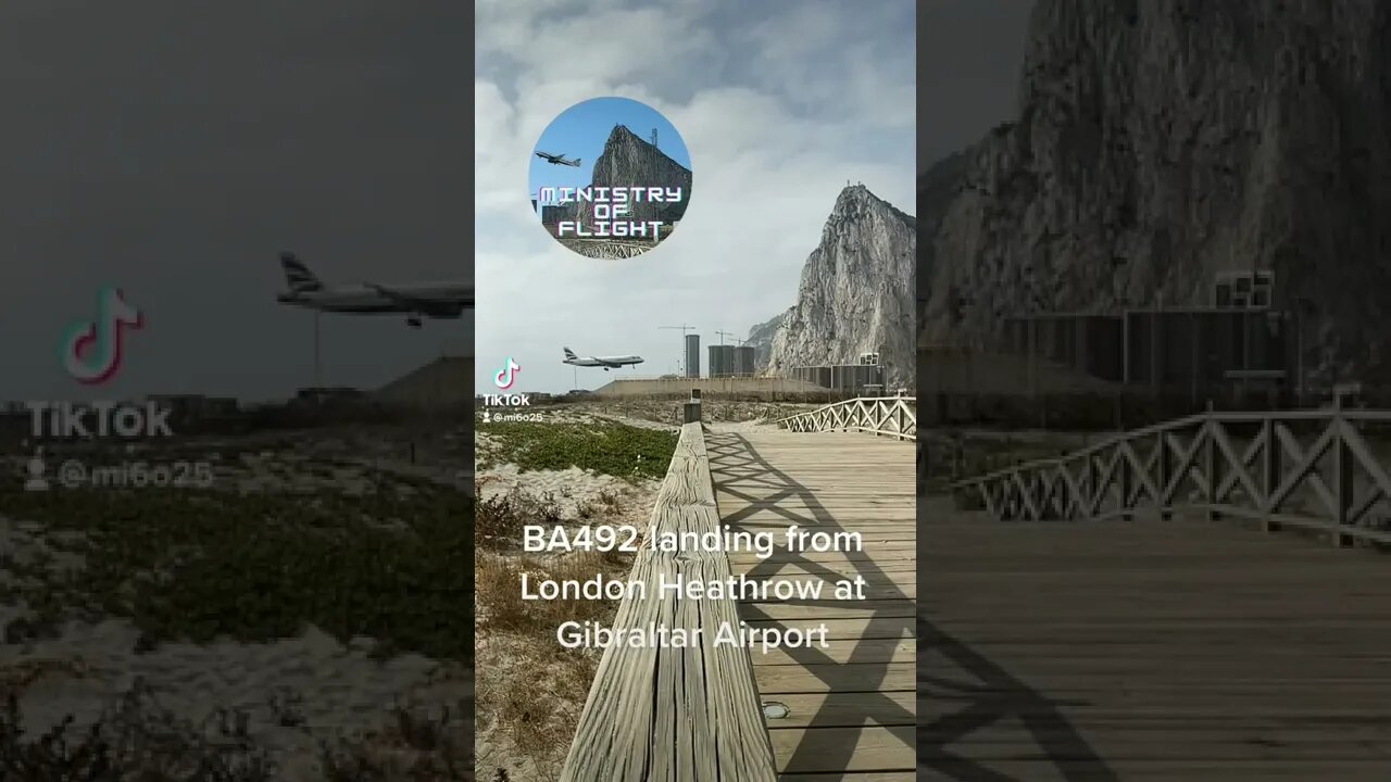 Gibraltar Airport Landing; BA492 from London Heathrow #shorts