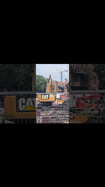 Construction trucks for upcoming Condos at de ´ Savane #viralvideo #montreal #traintravel #train