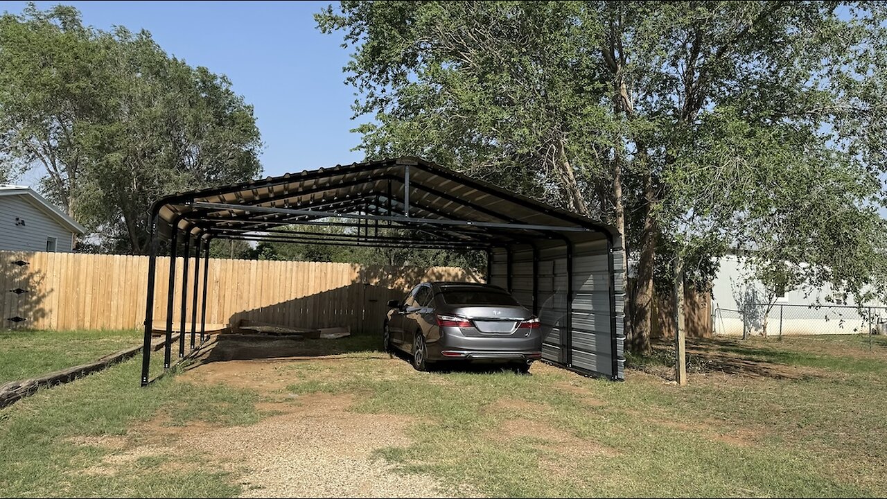 Ultimate Protection: 20' X 20' Arrow Double Car Galvanized Steel Carport