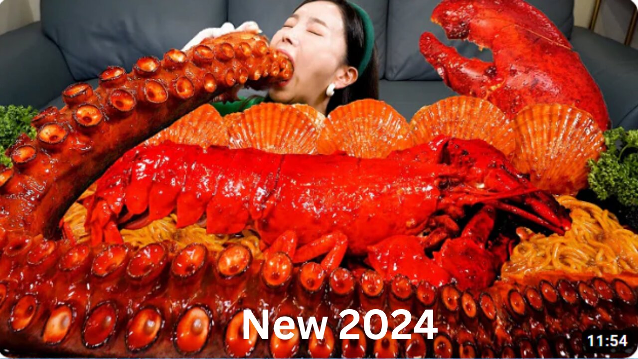 2024 Mukbang ASMR 5ft! Giant OCTOPUS Legs Lobster Spicy Stir Fried Jjamppong Seafood Recipe Ssoyoung