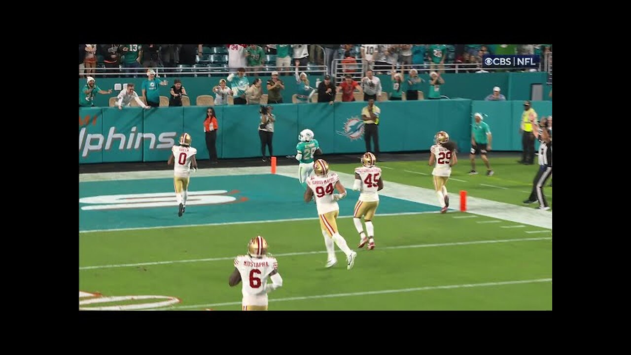 50-yard TD! Achane dashes 49ers' comeback hopes on speedy score