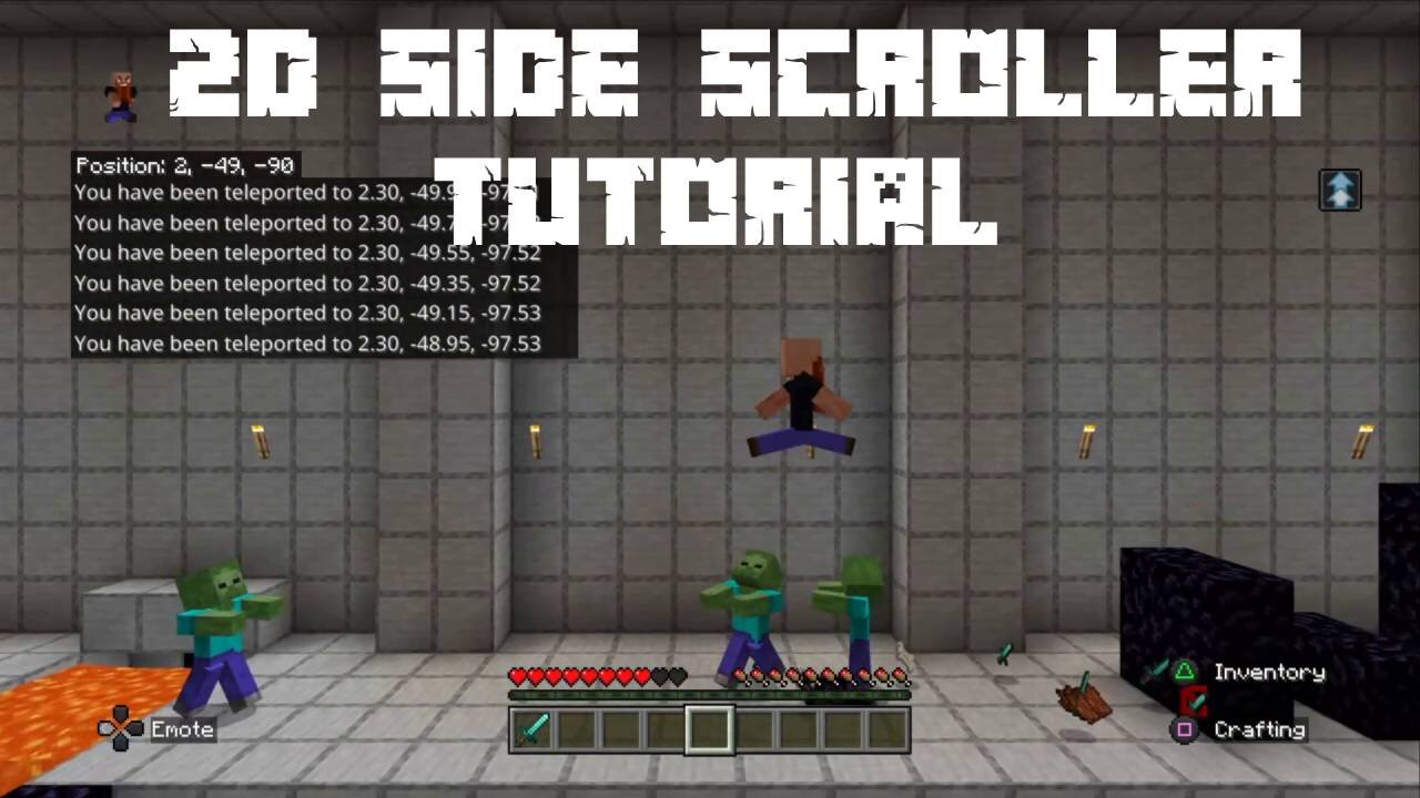 How to Build a 2D Side-Scroller Mini-game in Minecraft- Tutorial - Bedrock Edition 1.21