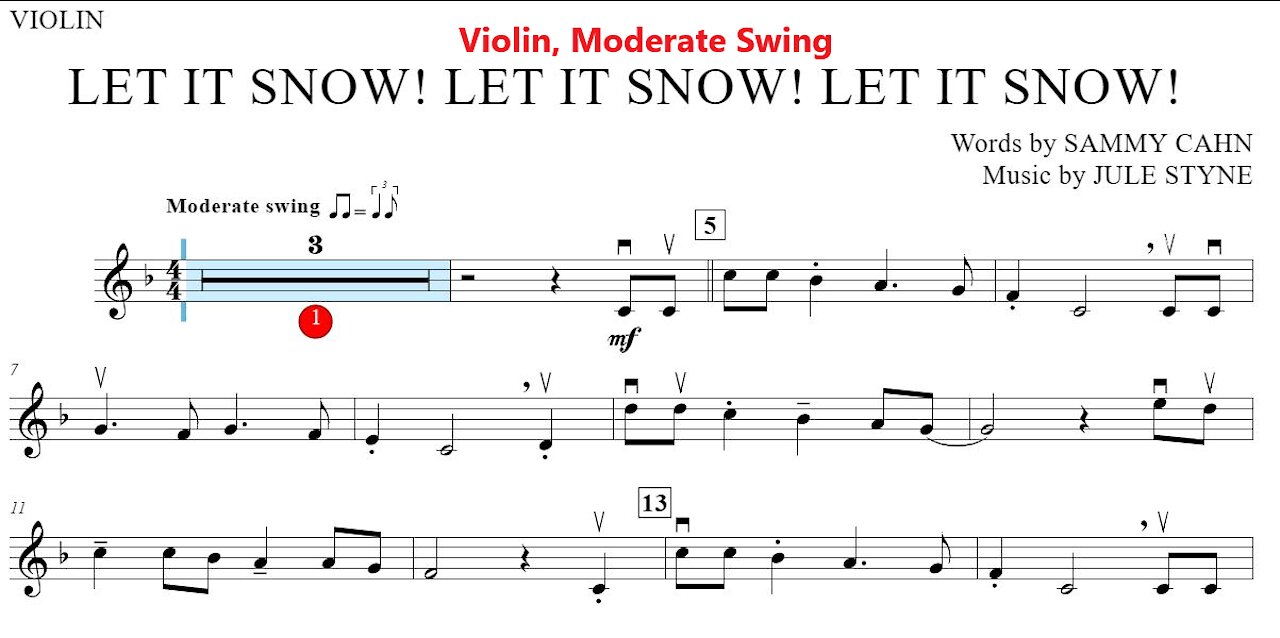 Let It Snow! Julie Styne, Rehearsal with Violin