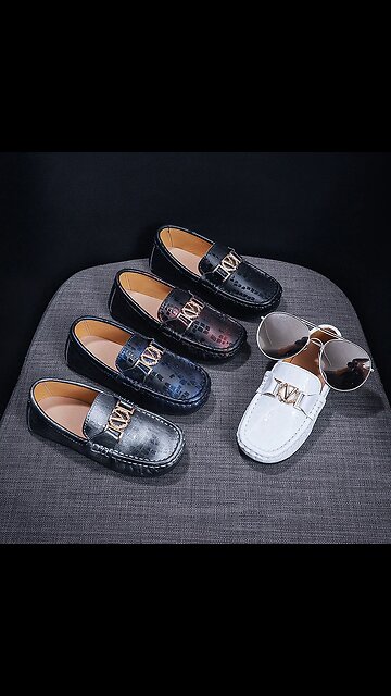 Genuine Leather Luxury Brand Kids Loafers