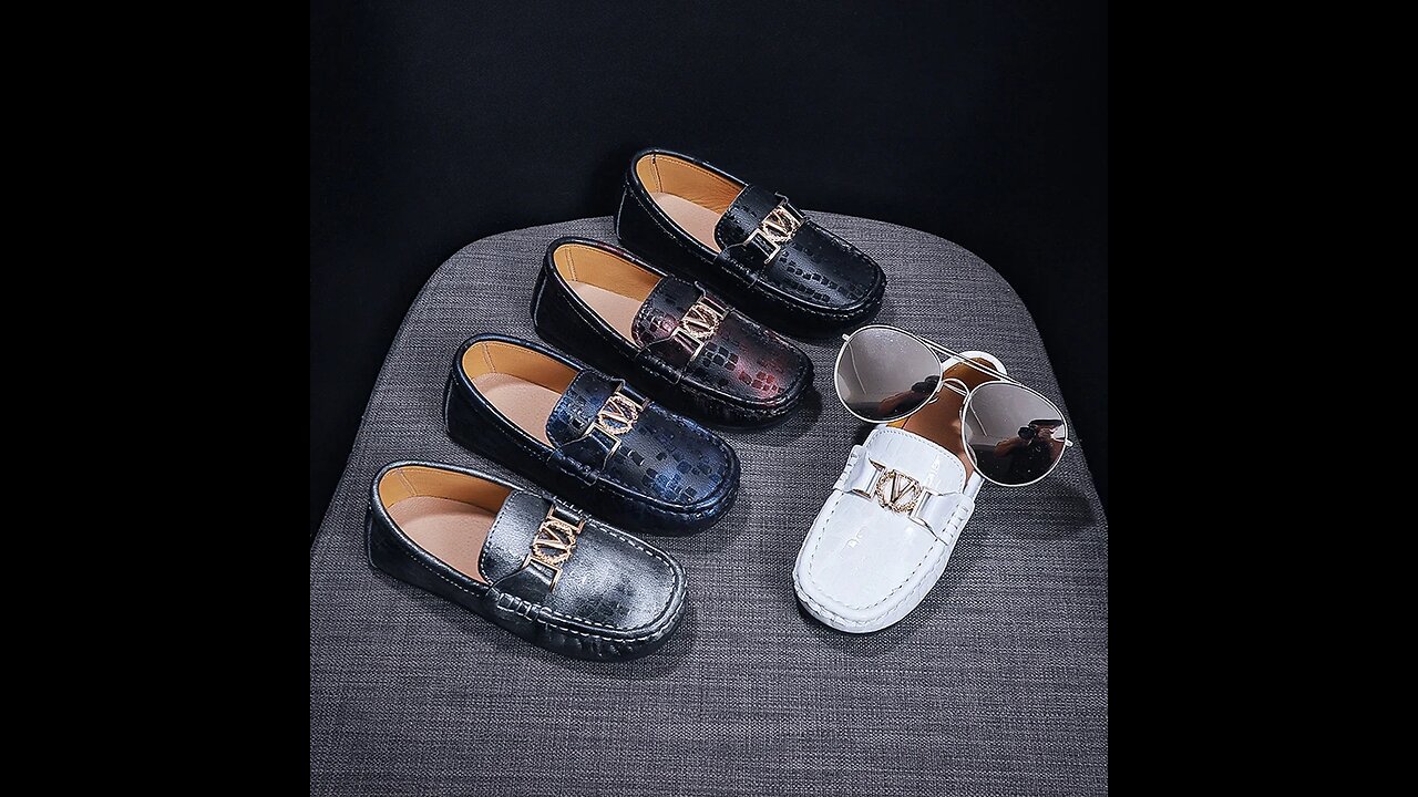 Genuine Leather Luxury Brand Kids Loafers