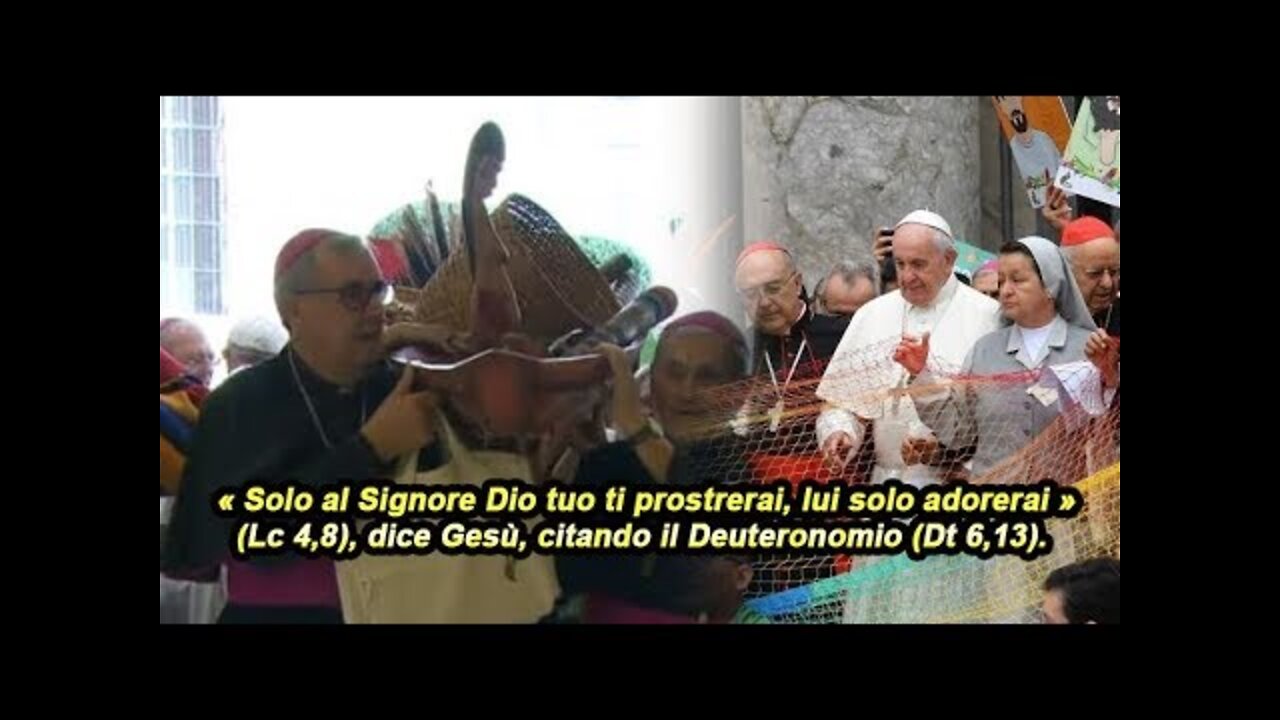 La dea madre panteista al posto della B.V. Maria.LA GRANDE DEA MADRE NATURA PAGANA MASSONICA INCA è STATA ADORATA IN VATICANO SCONSACRANDO LA CHIESA CATTOLICA DAL MONOTEISMO AL DIO UNICO CRISTIANO AL POLITEISMO PAGANO