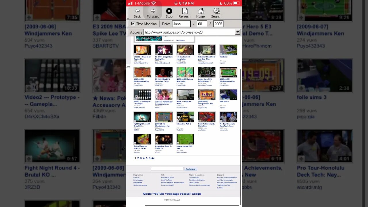 Google & Youtube in 2009 (iRetro)