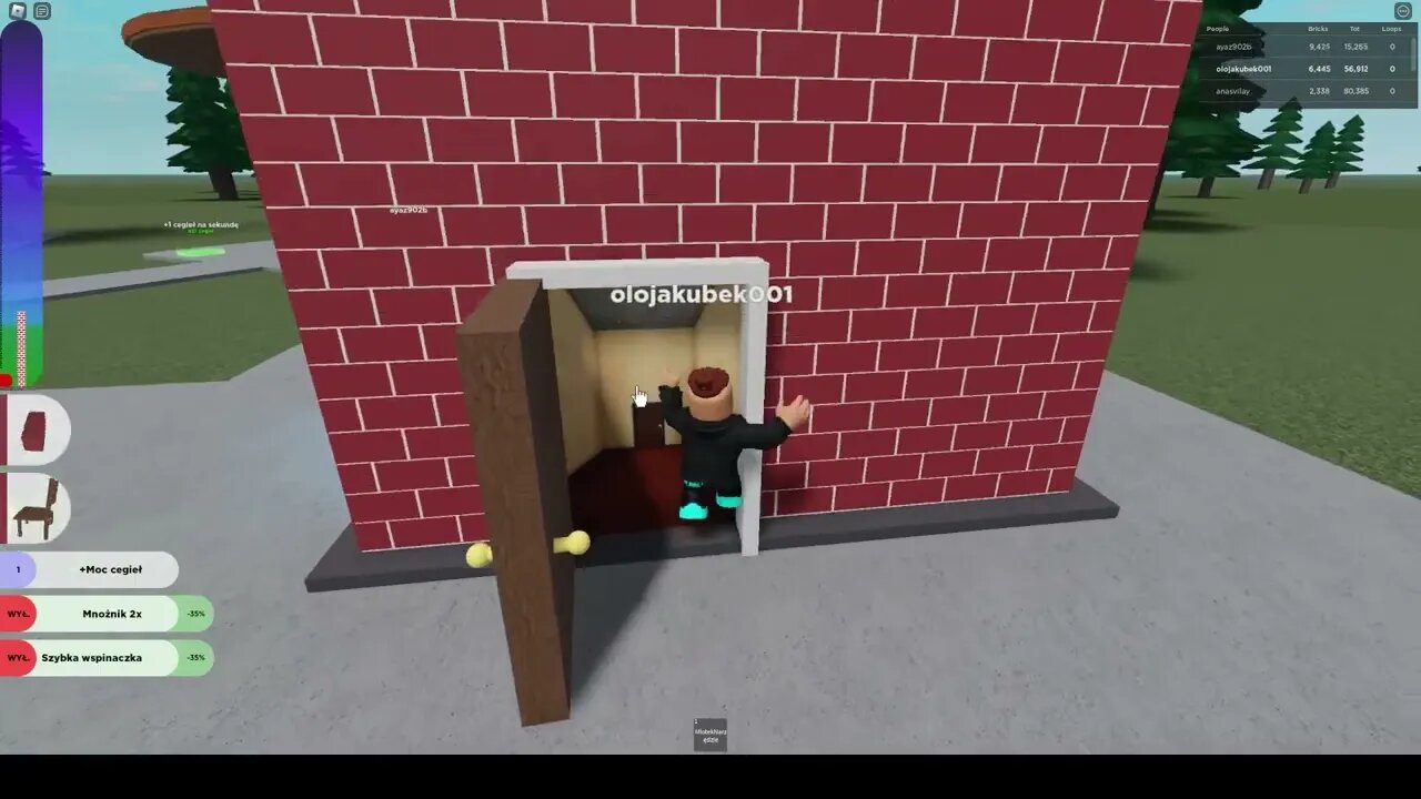 Roblox Symulator Budowania Ściany.