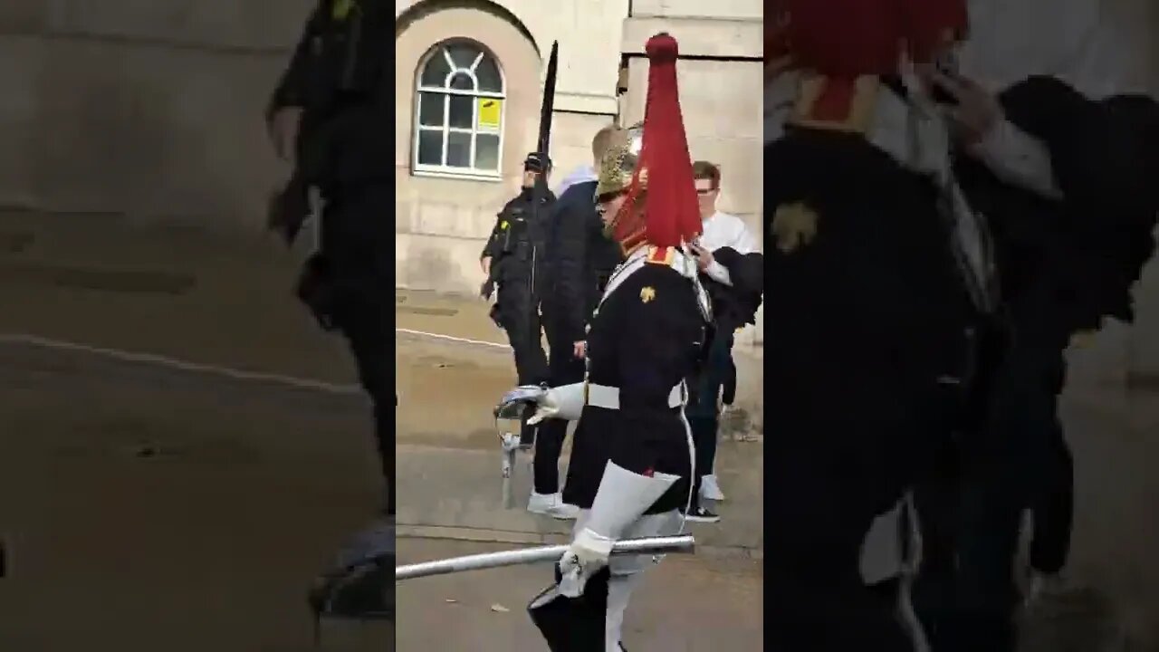 Make way the kings Guard shouts #horseguardsparade