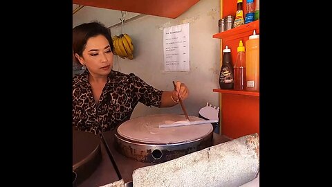 Dancing cooking woman