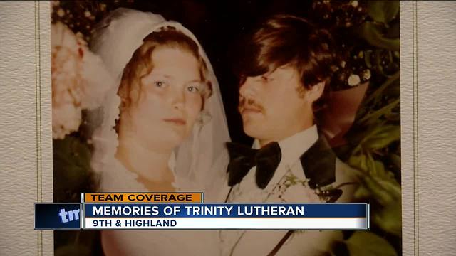 Parishioners fight back tears after historic Trinity Lutheran church burns