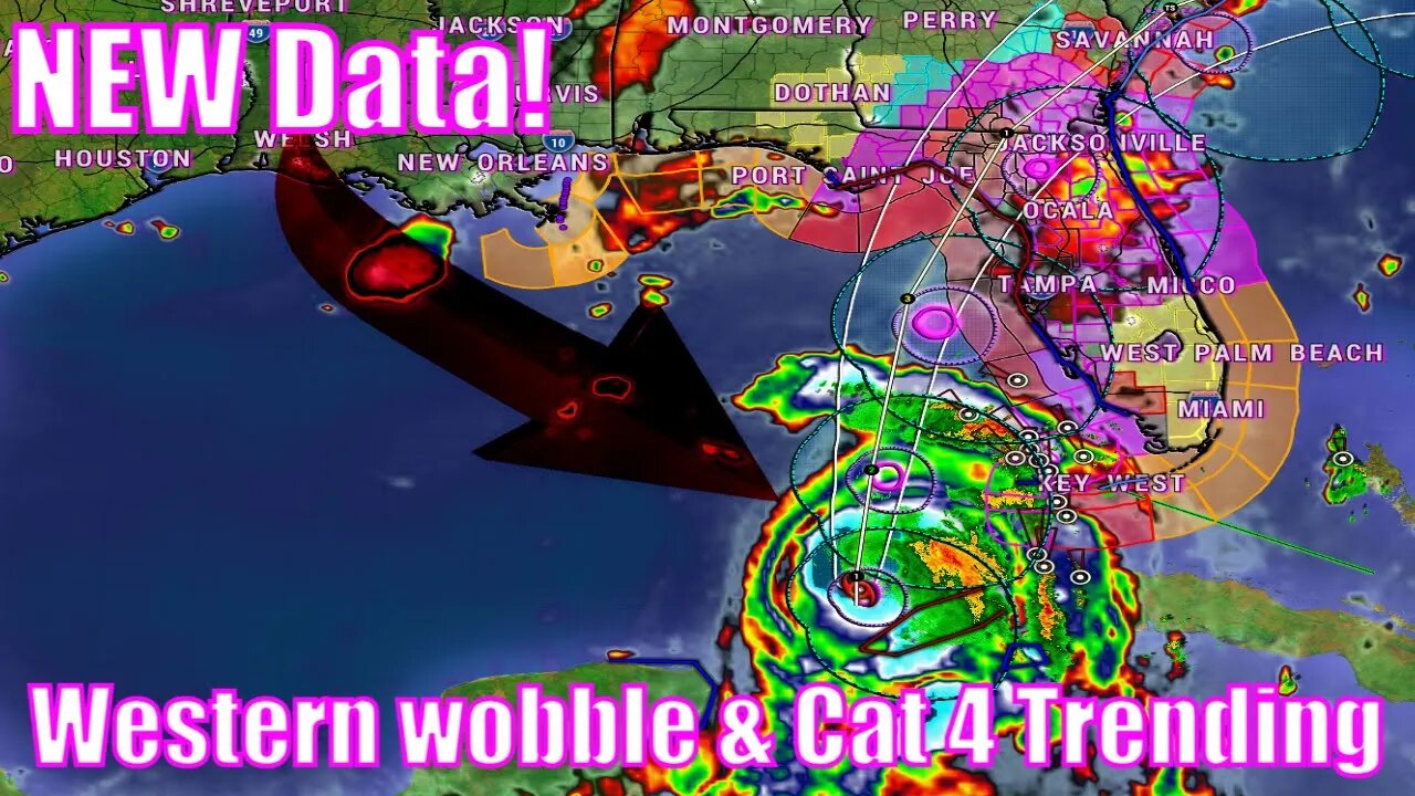 NEW Data Trending Cat 4 & Western Wobble Major Hurricane Idalia - The WeatherMan Plus