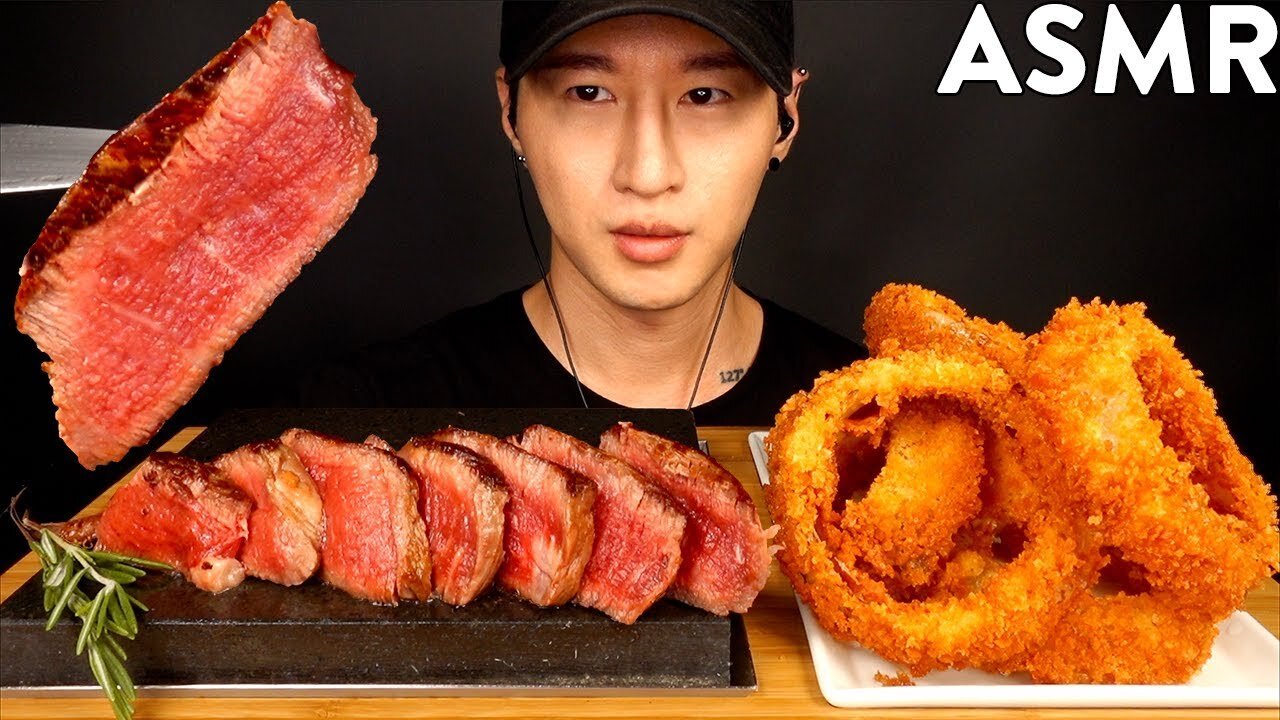 JAPANESE WAGYU & ONION RINGS MUKBANG (No Talking) COOKING u0026 EATING SOUNDS Zach Choi ASM