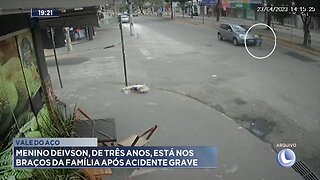 Vale do Aço: Menino Deivson, de Três Anos, está nos Braços da Família após Acidente Grave.