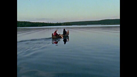 Building a birch bark canoe