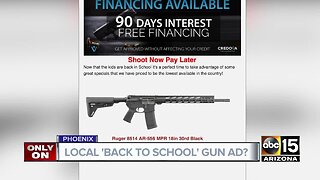 Gun ad mentions 'back to school" time