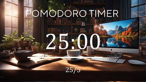 25/5 Pomodoro Technique🍃 Jazz music + Frequency for Relaxing, Studying and Working 🍃