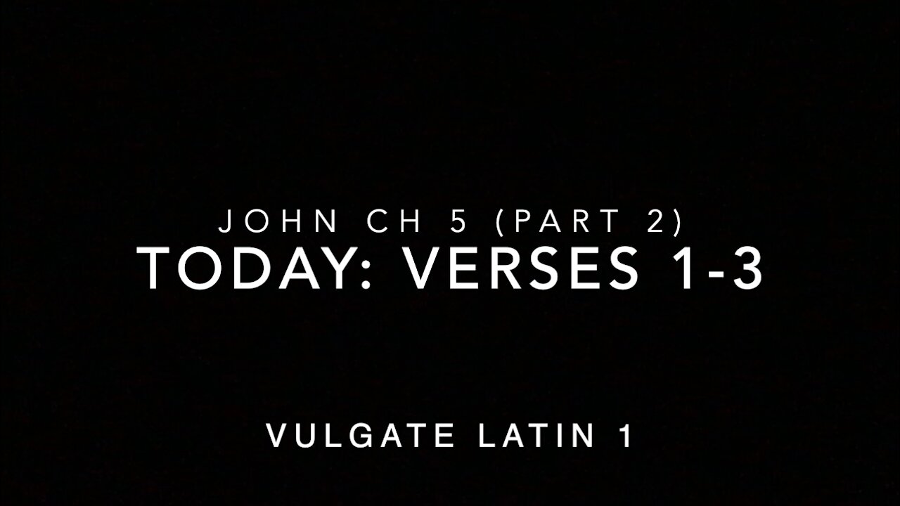 John Ch 5 Pt 2 Verses 1–3 (Vulgate 1)