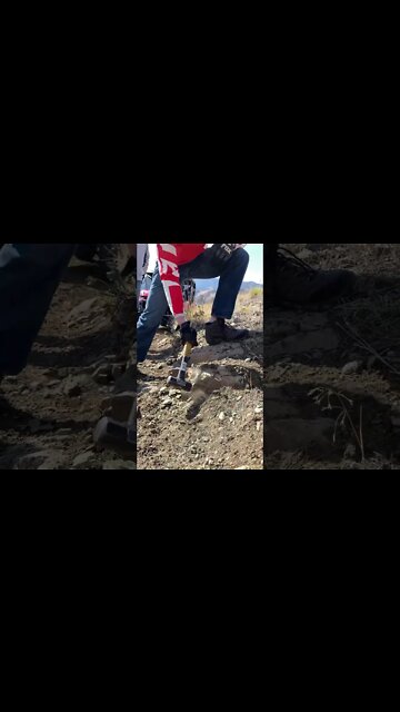 Cutting a Montana mountain trail jagged rock for trail ride!