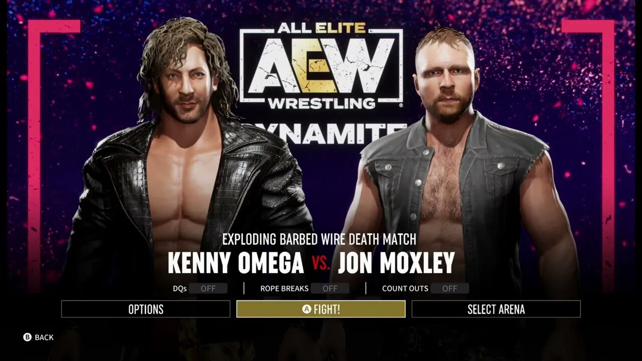 AEW Fight Forever Kenny Omega vs Jon Moxley in a Exploding Barbed Wire Death Match