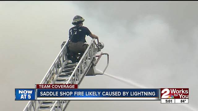 Washington County storm damage with downed trees, roof torn apart and a business hit by lightning