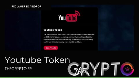 AIRDROP A SAISIR Youtube Token