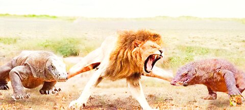 Aghast The Brutal Moment When The Fierce Lion Couldn't Avoid The Giant Lizard Bites Wildlife 🥰🥀🥀