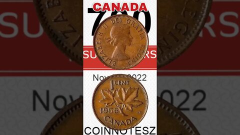 Canada 1 Cent 1956.#shorts #coinnotesz #viral