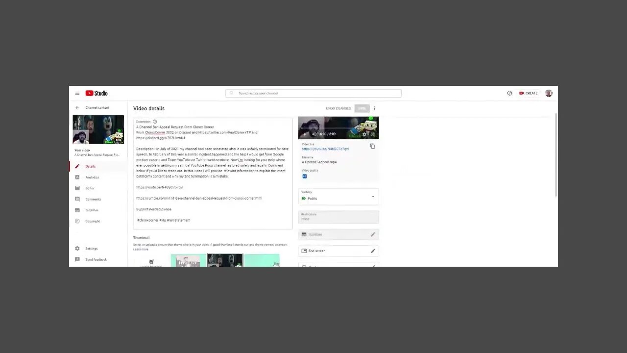A Channel Ban Appeal Help Request From Clorox Corner