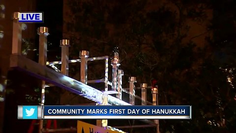 Community marks first day of Hanukkah