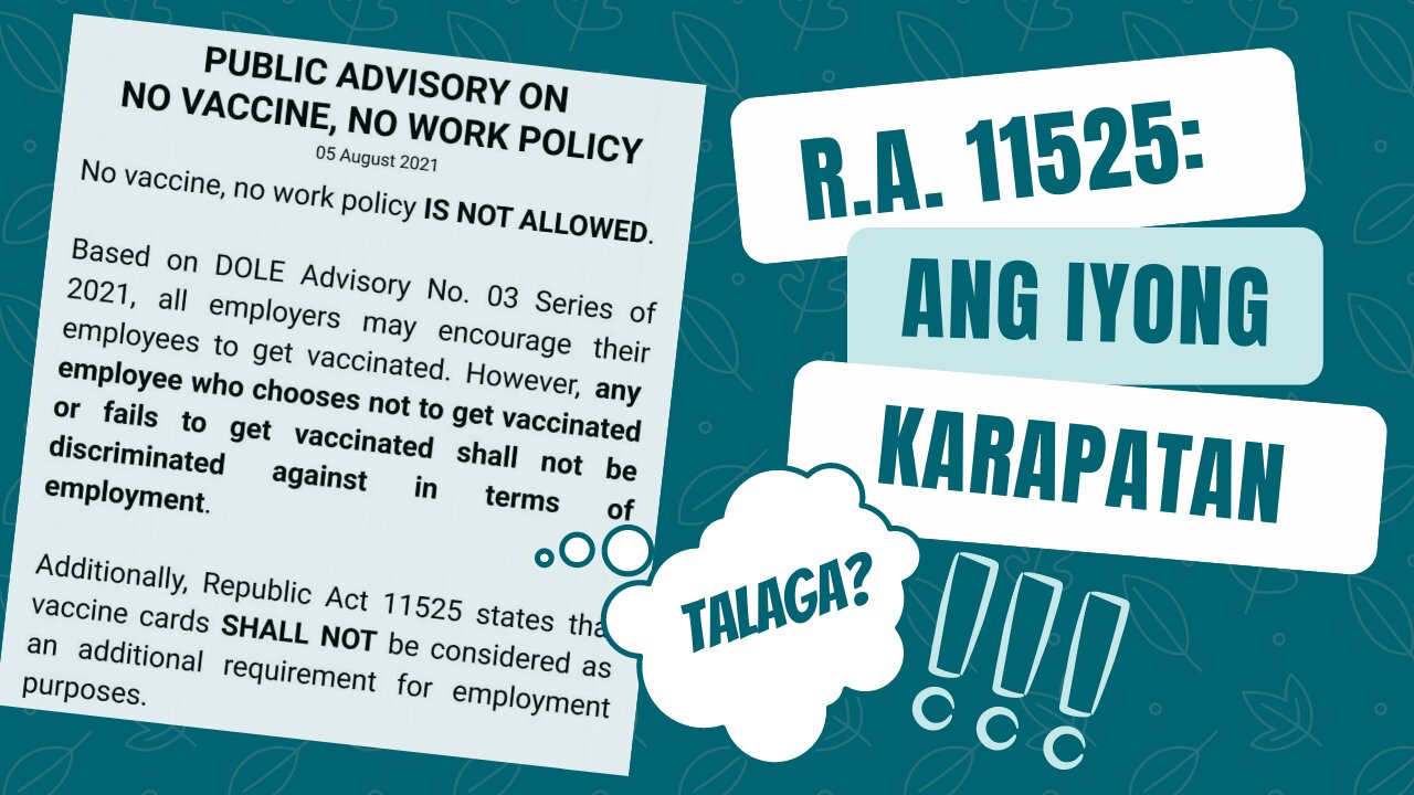 RA 11525, ang Herarkiya ng Batas, at ang iyong Karapatang Pantao