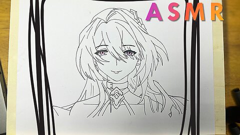 ASMR Drawing: Acheron’s Initial Sketch from Honkai Star Rail