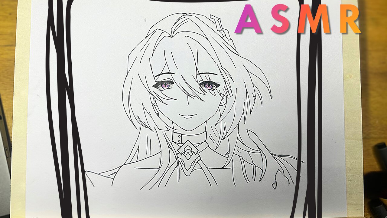 ASMR Drawing: Acheron’s Initial Sketch from Honkai Star Rail