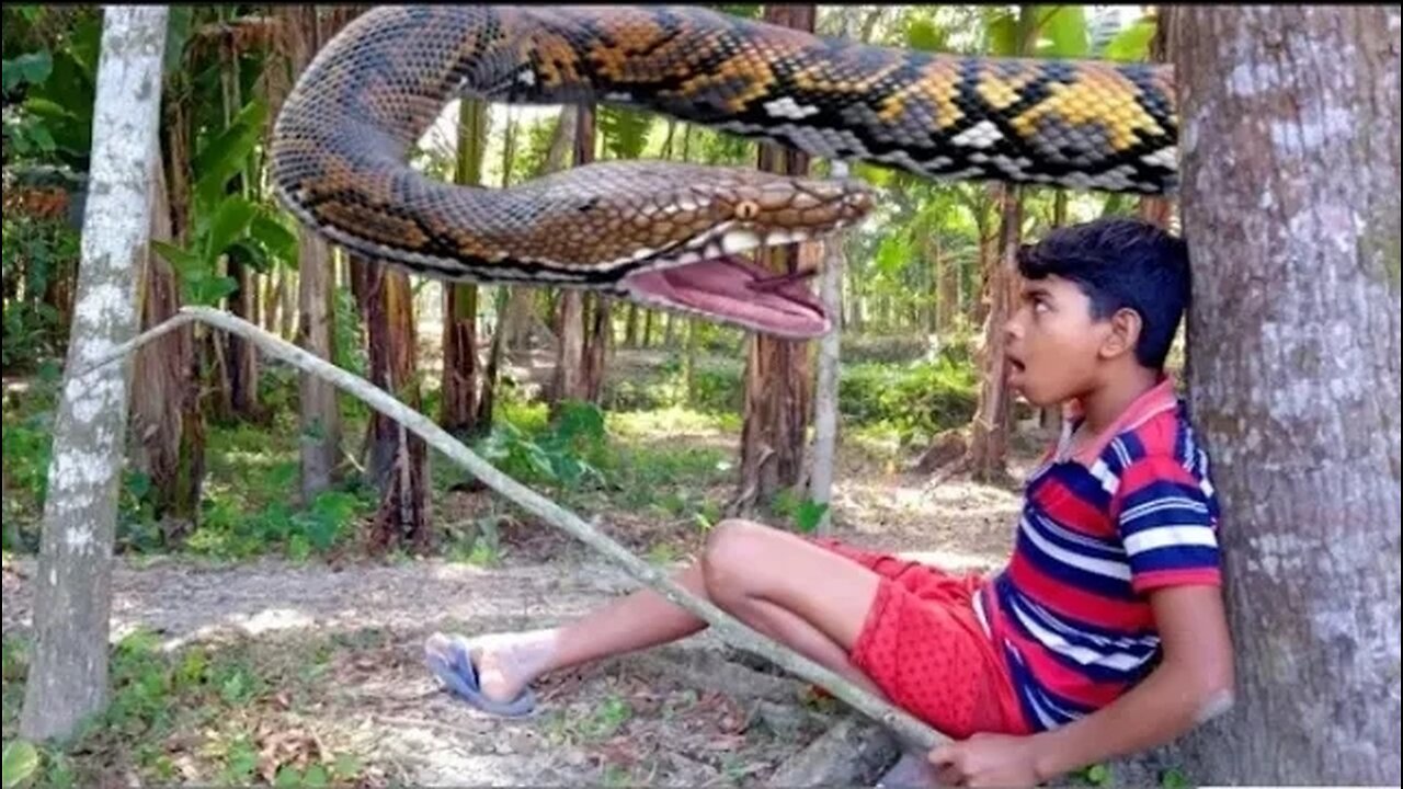 Anaconda attack fishing boy in water | Ataque de anaconda | fun made movie part 22.