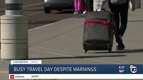 Busy travel day despite warnings