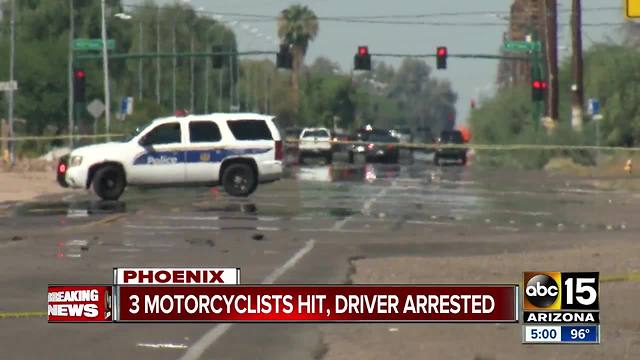 Person arrested after motorcycle accident in Phoenix