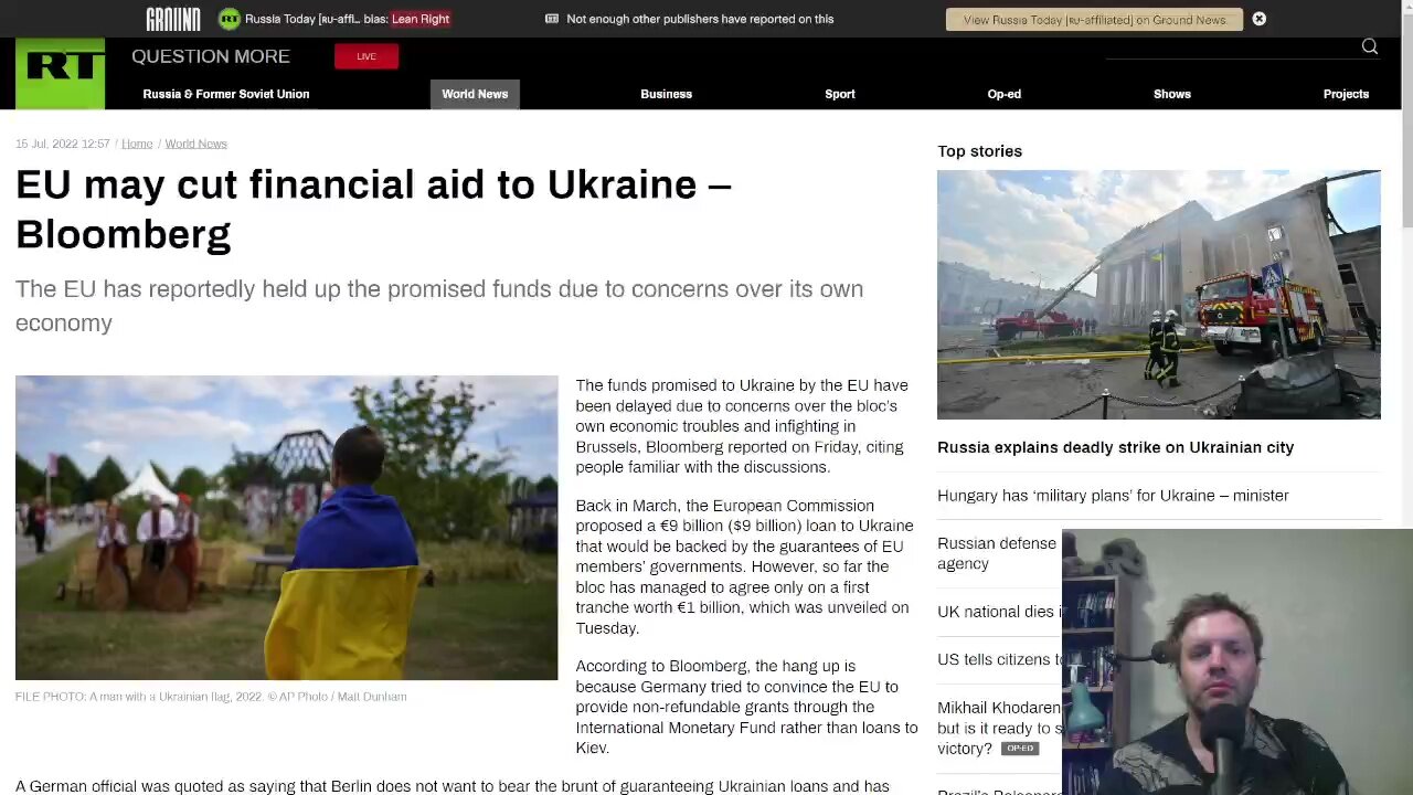 EU may cut financial aid to Ukraine