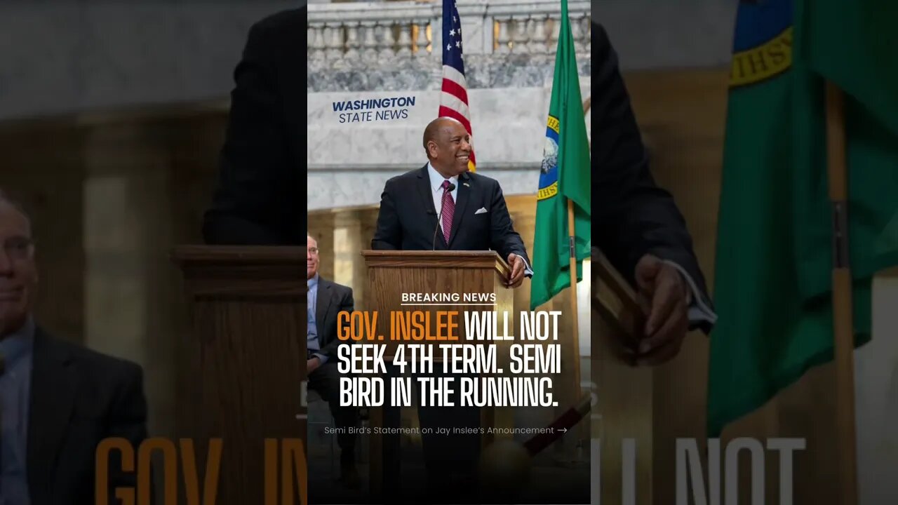 Governor Inslee just announced he will not be running for re-election #politics #washington #news