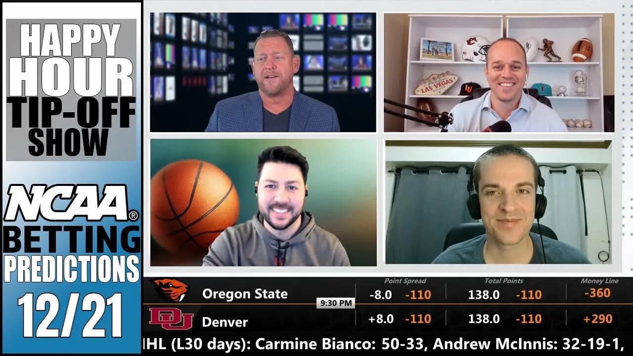 College Basketball Picks, Predictions and Odds | Happy Hour Tip-Off Show for December 21