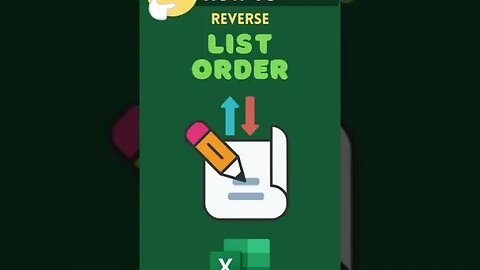 How to Reverse List Order #reels #excel #trending #viral #shorts