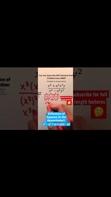MIT Entrance Exam question. Factoring question of the day. #MIT #math #calculus #algebra #factoring