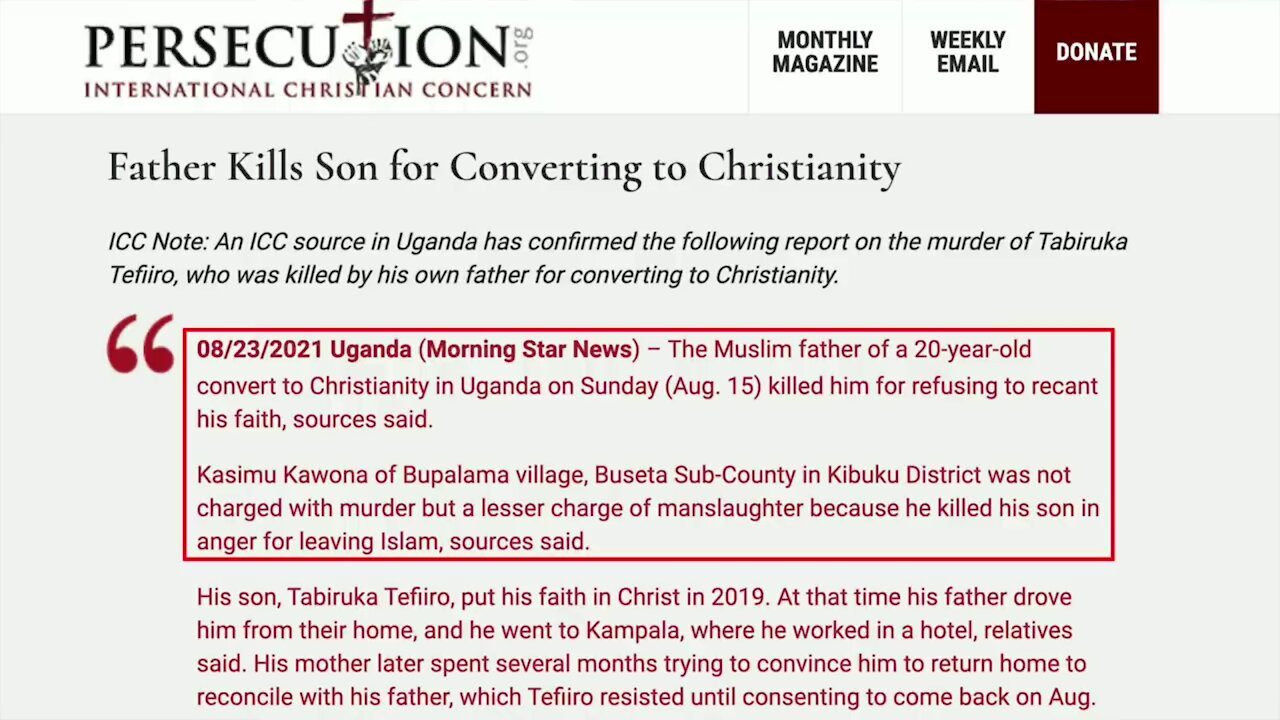 Muslim Father Murders Son for Converting to Christianity