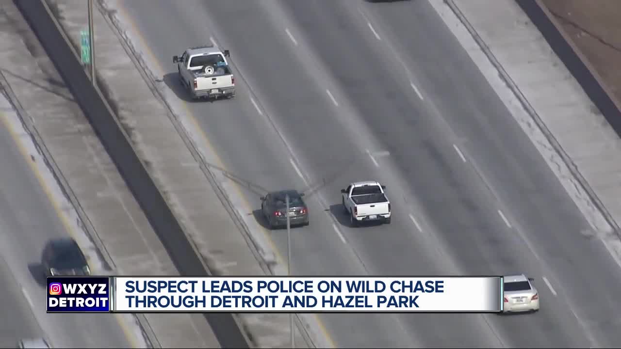 Dramatic police chase ends in arrest in Hazel Park