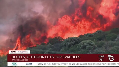 Red Cross evacuation sites provide outdoor shelter