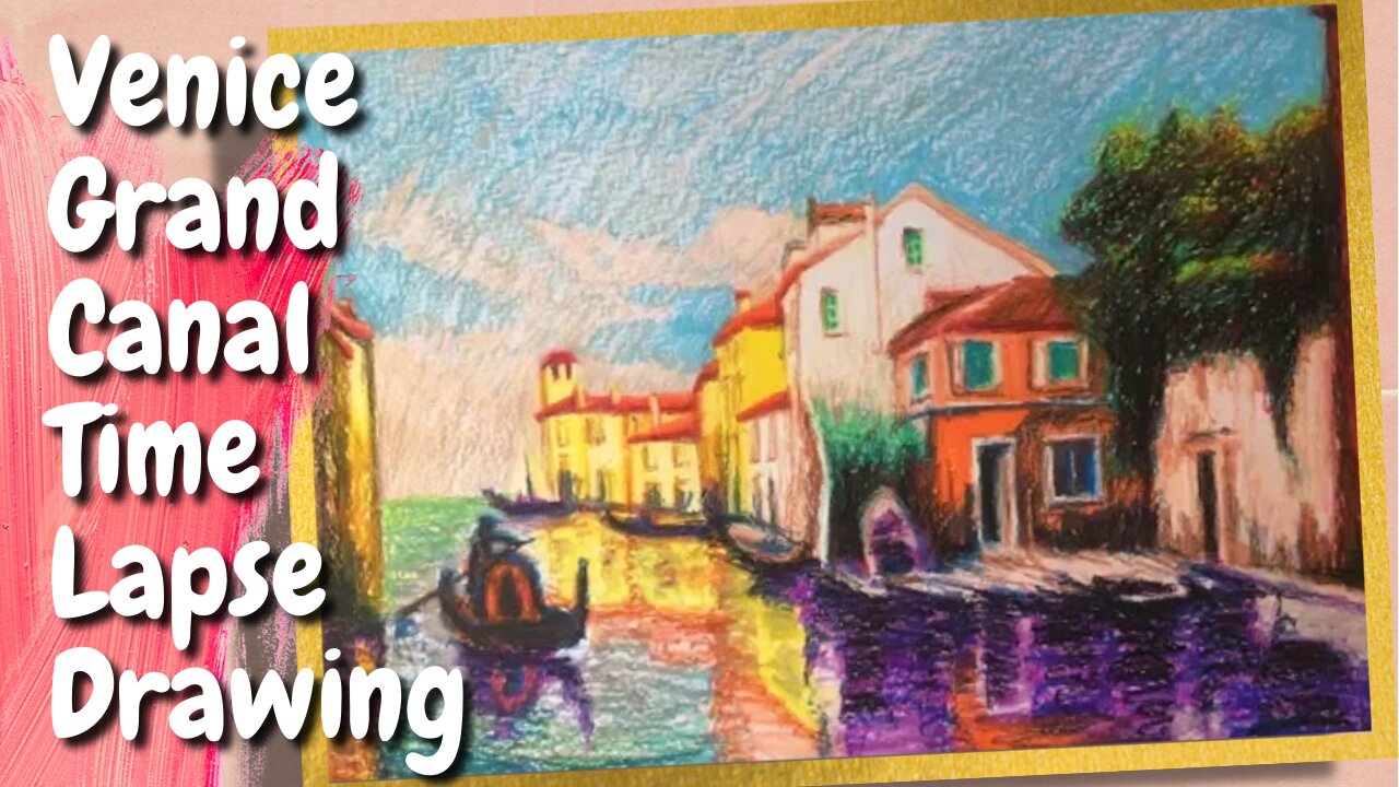 Venice Grand Canal - Oil Pastel Drawing