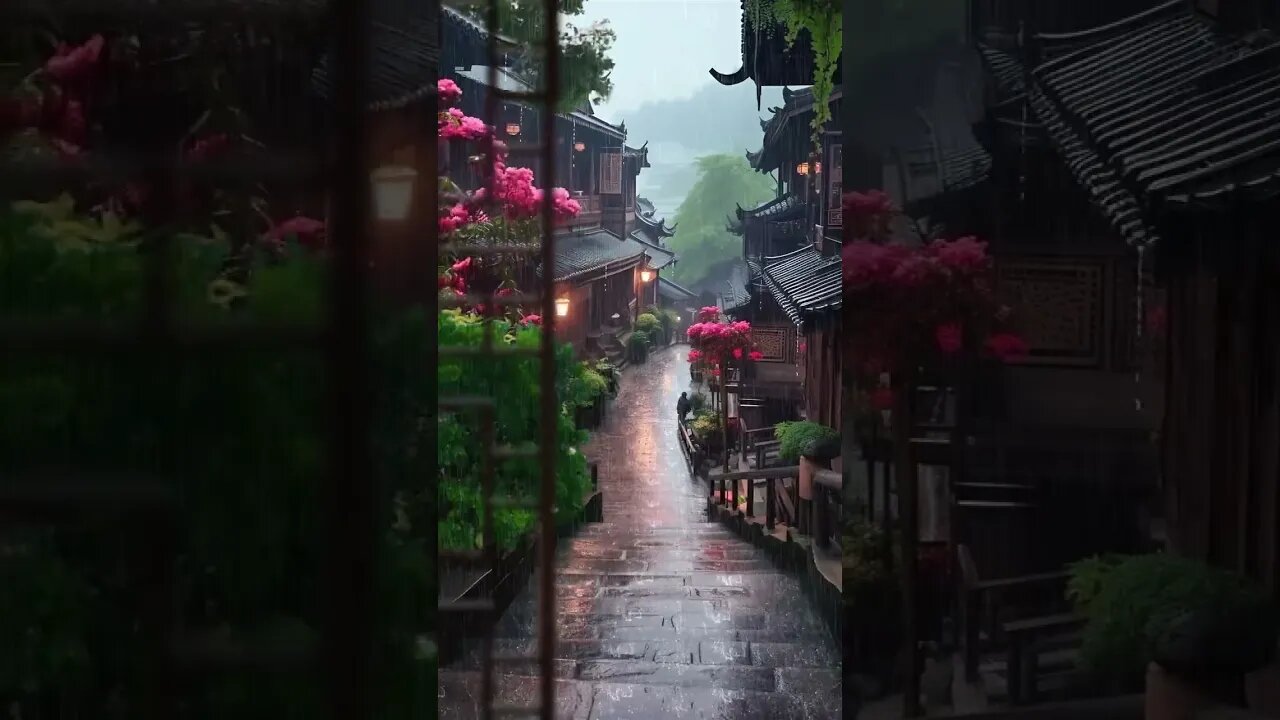 雨声助眠冥想催眠曲:古楼街道下雨声助眠,冥想疗愈失眠,快速放松身心,体验深度睡眠与心灵宁静#BGM#shorts #shortsvideo #sleepmusic #rainsounds #sleep