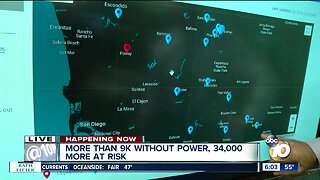 More than 9K without power; 34K more at risk